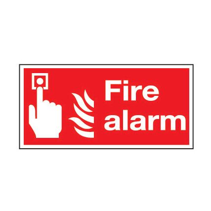 Fire Alarm Rigid PVC Sign 200mm x 100mm