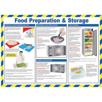 FOOD PREPARATION & STORAGE SAFETY POSTER LAMINATED (590 X 420MM)