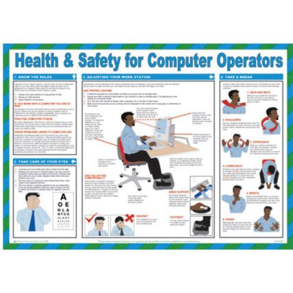 COMPUTER OPERATORS HEALTH & SAFETY POSTER LAMINATED (590 X 420MM)