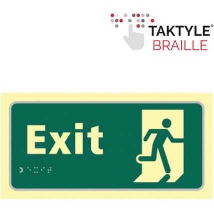 Exit Running Man Sign Taktyleph 300mm x 150mm