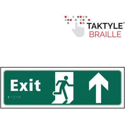 Exit Running Man Sign Arrow Up Taktyle 450mm x 150mm