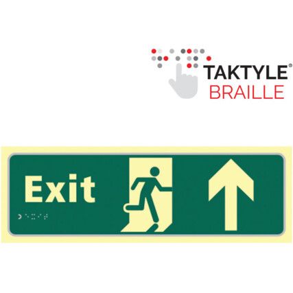 Exit Running Man Sign Arrow Up Taktyleph 450mm x 150mm