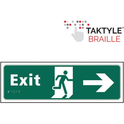 Exit Running Man Sign Arrow Right Taktyle 450mm x 150mm