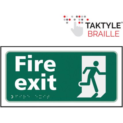 Fire Exit Running Man Sign -Taktyle 300mm x 150mm