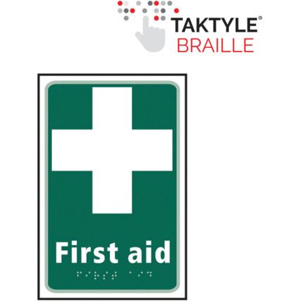 First Aid Sign Taktyle 150mm x 225mm