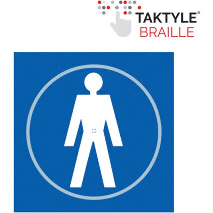 Gentlemen Graphic Sign Blue Taktyle 150mm x 150mm