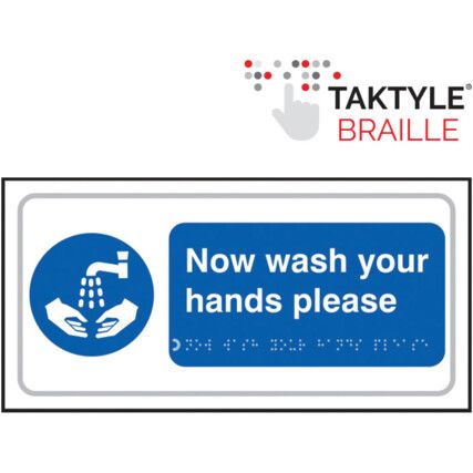 Now Wash Your Hands Please Sign -Taktyle 300mm x 150mm