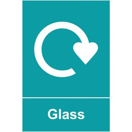 Glass Recycling Sign Self Adhesive Vinyl 200mm x 300mm