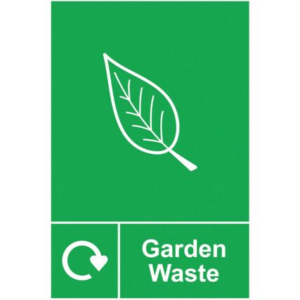 Garden Waste Recycling Sign Self Adhesive Vinyl 150mm x 200mm