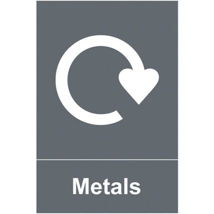 Metals Recycling Sign Self Adhesive Vinyl 150mm x 200mm