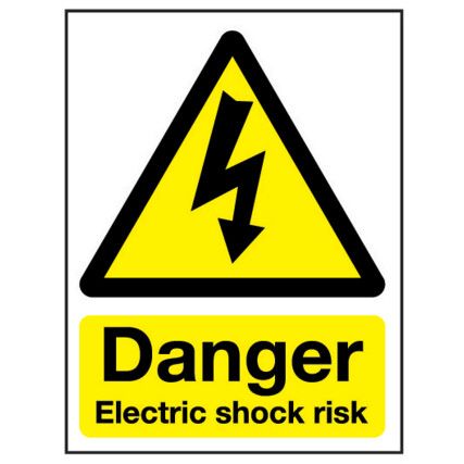 Electric Shock Risk Vinyl Danger Sign 148mm x 210mm