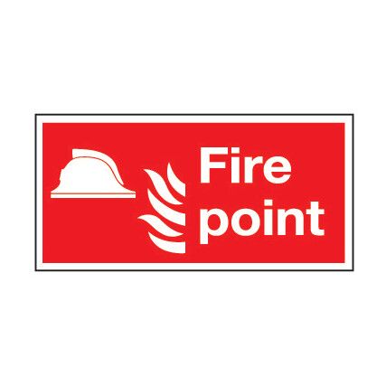 Fire Point Vinyl Sign 200mm x 100mm