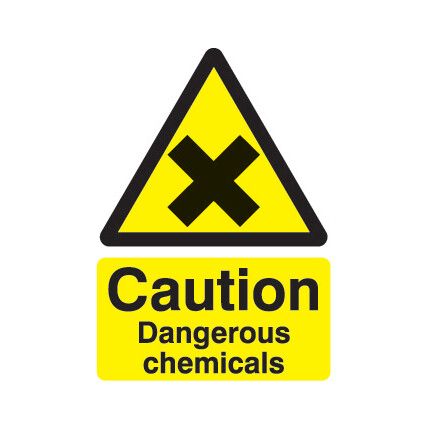 Dangerous Chemicals Rigid PVC Caution Sign 297 x 420mm