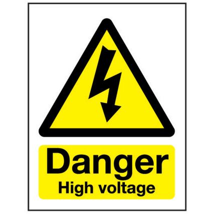 High Voltage Rigid PVC Danger Sign 297 x 420mm