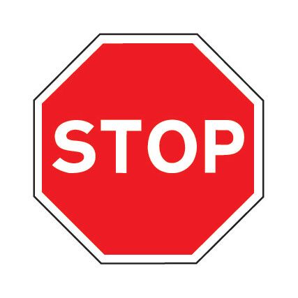 Stop Post-fix Class 2 Reflective Aluminium Sign 600mm x 600mm