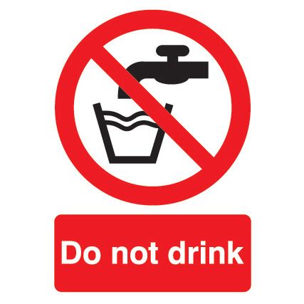 Do Not Drink Vinyl Sign 75mm x 100mm