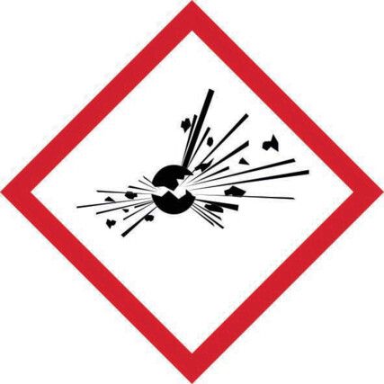 GHS EXPLOSIVE SYMBOL - SELF ADHESIVE VINYL (50 X 50mm) (PK-10)