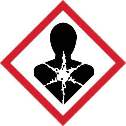 GHS HEALTH HAZARD SYMBOL - SELF ADHESIVE VINYL (50X50mm) PK. OF 10