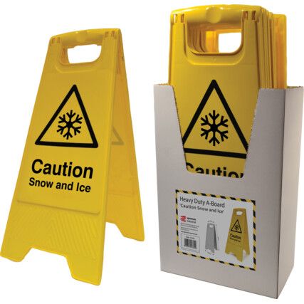 Caution Snow and Ice A-Board Pack of 5