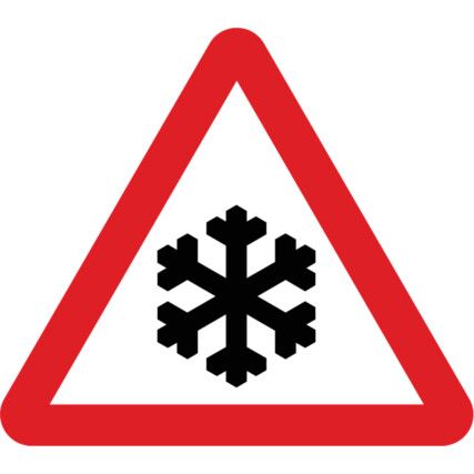 Temporary Snow and Ice Road Sign with Stanchion 600mm