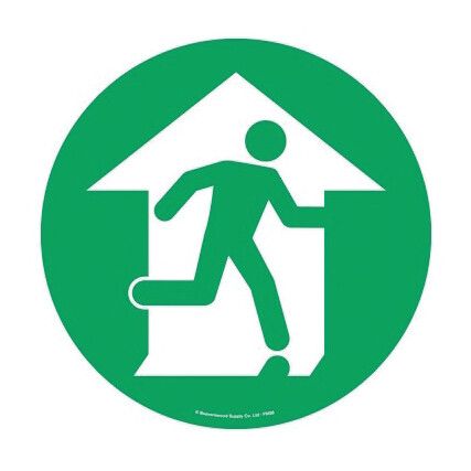 FM28 Floor Marker Fire Exit Symbol PVC Film Sign 430mm x 430mm