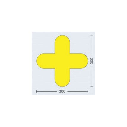 FLOOR SIGNALLING 300x300m m YELLOW "+" (PK-10)