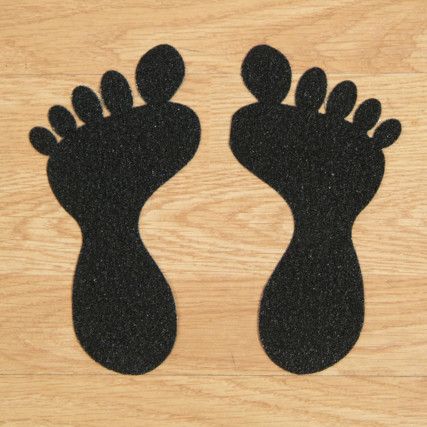 Anti-Slip Feet, Black, With Toes, Size Large (Pk-10)