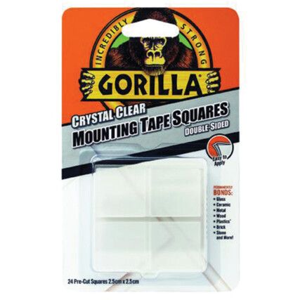 GORILLA MOUNTING SQUARES CLEAR 2.5cm x 2.5cm