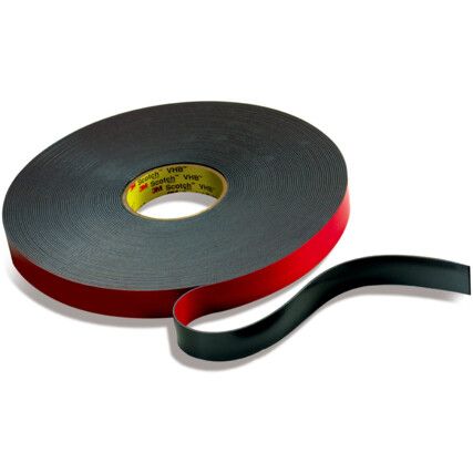 VHB™ Flame Retardant Tape, Acrylic, Black, 1195mm x 33m