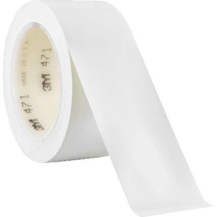 471 Adhesive Floor Marking Tape, Vinyl, White 50mm x 33m