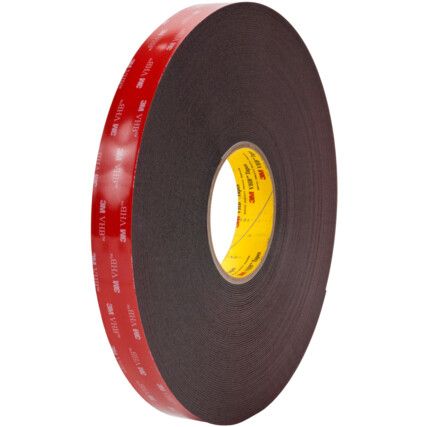 VHB™ 5925F Double Sided Tape, Acrylic Foam, Black, 1220mm x 33m