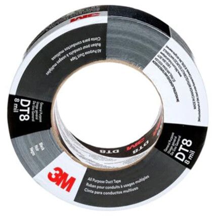 DT8 Duct Tape, Polyethylene Coated Cloth, Silver, 48mm x 23m