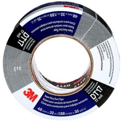 DT17 Duct Tape, Polyethylene Coated Cloth, Black, 48mm x 32m