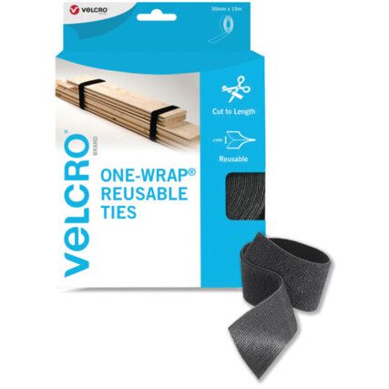 ONE-WRAP® Reusable Tie, 30mm x 15m, Black