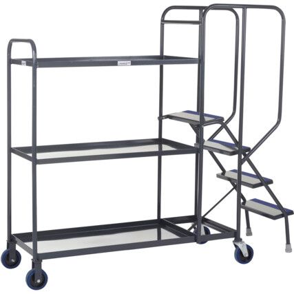 STEPPED PICKING TROLLEY, 3 TIER,4 STEP, 1000 X 500 STEEL