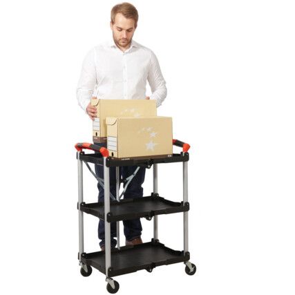 Folding Trolley, 8kg Rated Load, Swivel Castors, 1060mm x 200mm x 430mm