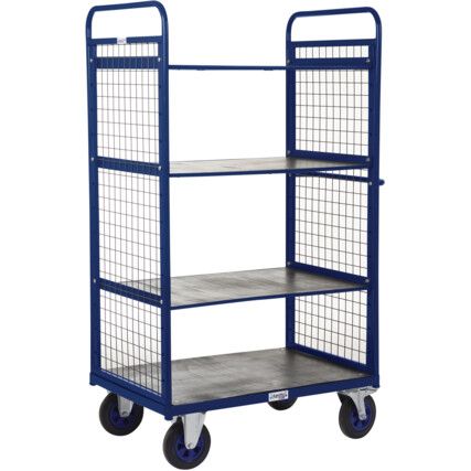 DISTRIBUTION TRUCKS 1500H 3 SHELF WITH SIDES 1000X700 BLUE