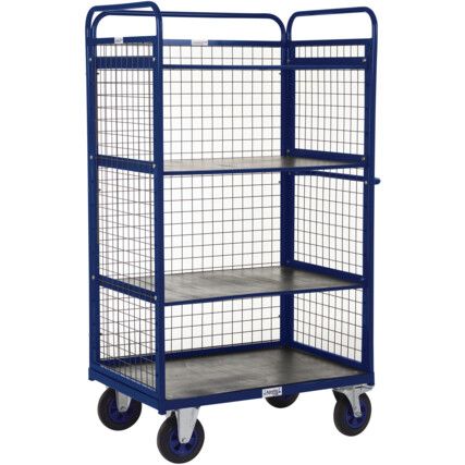 DISTRIBUTION TRUCKS-1500H-3 SHELF WITH SIDES & BACK-1000X700 BLUE