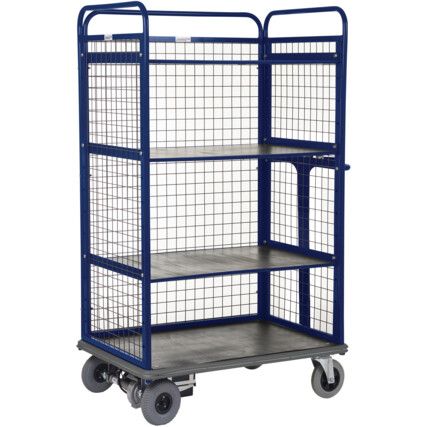 POWERED DISTRIBUTION TRUCK-1100-S IDES BACK+3 SHELVES-1100X700BLUE