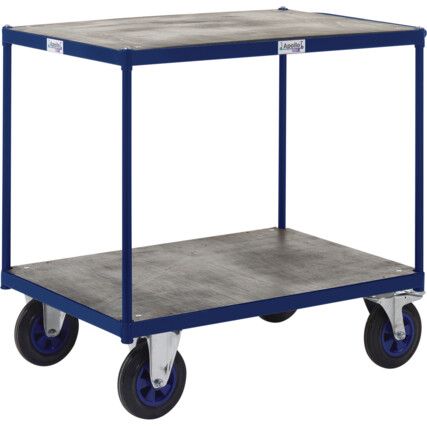 TABLE TOP SHELF TRUCKS 2 SHELF TIMBER 1000X700 BLUE