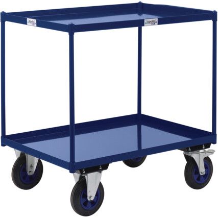 TABLE TOP SHELF TRUCKS 2 SHELF STEEL 1000X700 BLUE