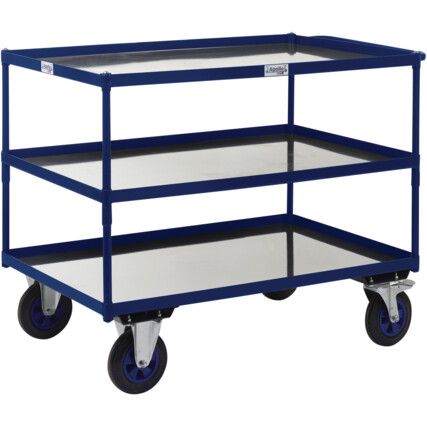 TABLE TOP SHELF TRUCKS 3 SHELF STEEL 1000X700 BLUE