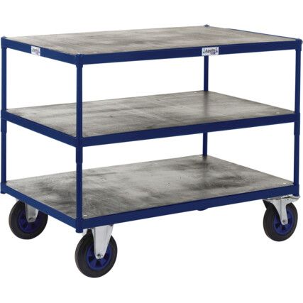 TABLE TOP SHELF TRUCKS 3 SHELF TIMBER 1200X800 BLUE