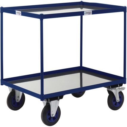 TABLE TOP SHELF TRUCKS 2 SHELF STEEL 1200X800 BLUE