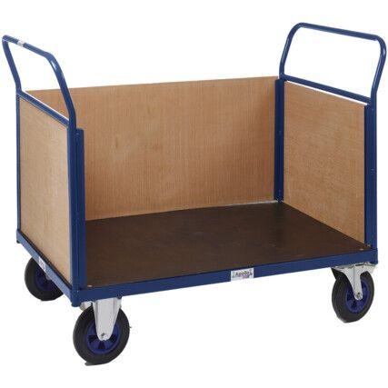 PLATFORM TRUCKS 3 TIMBER SIDES 1055X700 BLUE