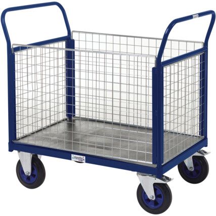 PLATFORM TRUCKS 4 MESH SIDES 1055X700 BLUE