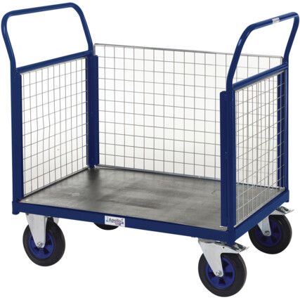 PLATFORM TRUCKS 3 MESH SIDES 1055X800 BLUE