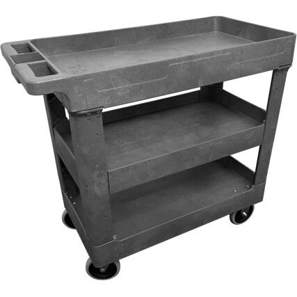 2 Shelf Plastic Service Trolley, 876L