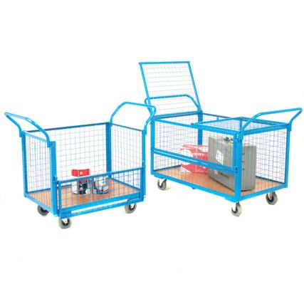 Mesh Sided Trolley, 1260mm x 970mm, 250kg Rated Load, Swivel Castor