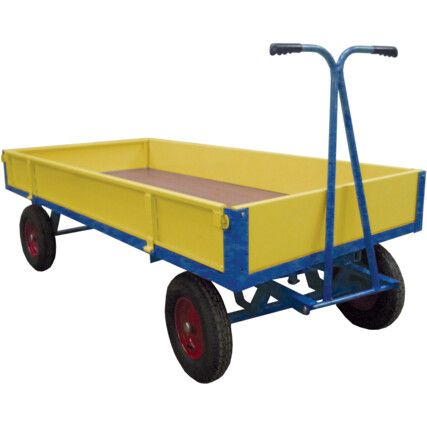 NT492M Hand Drawn Truck, Plywood Sides 2000mm x 1000mm x 400mm, Pneumatic Tyres